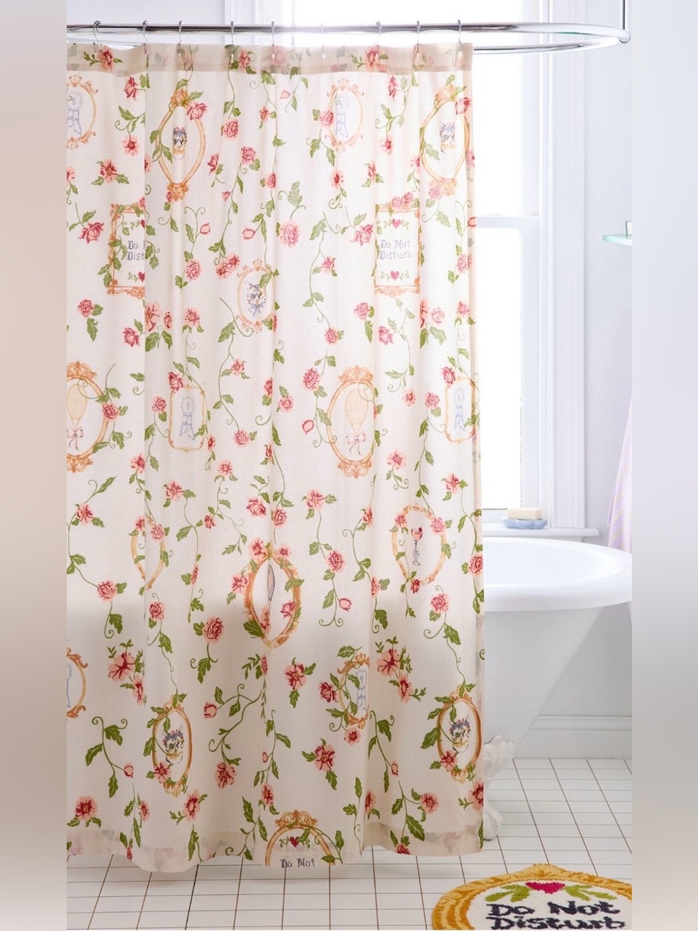 Urban Outfitters Finely Floral Frame Shower Curtain